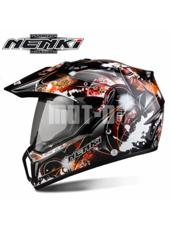 Шлем (мотард) NENKI MX-310 BLACK ORANGE