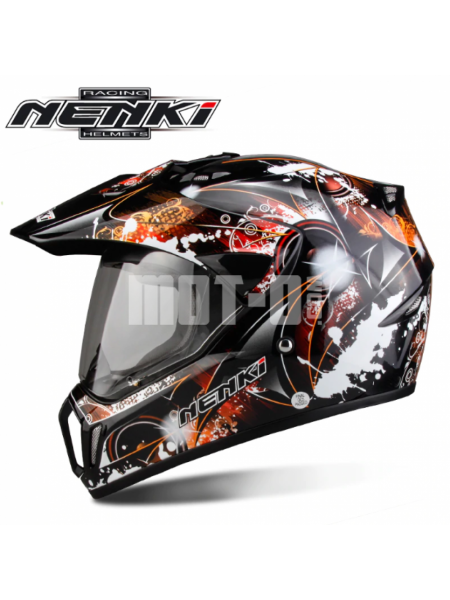 Шлем (мотард) NENKI MX-310 BLACK ORANGE