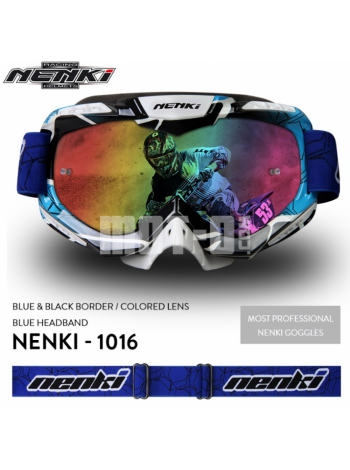 Очки кроссовые NENKI NK-1016 BLUE&BLACK BORDER / BLUE HEADBAND