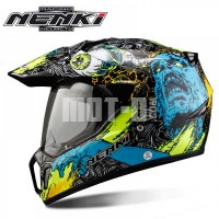 Шлем (мотард) NENKI MX-310 BRIGHT BLACK YELLOW