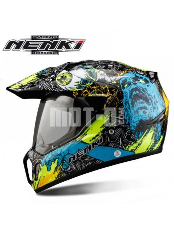 Шлем (мотард) NENKI MX-310 BRIGHT BLACK YELLOW