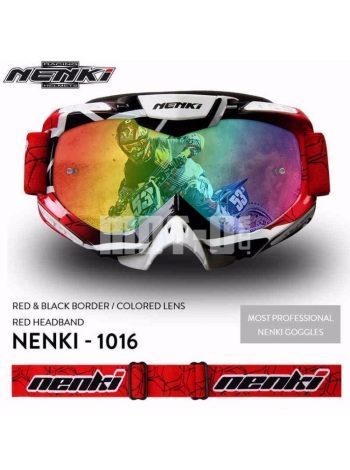 Очки кроссовые NENKI NK-1016 RED&BLACK BORDER / RED HEADBAND