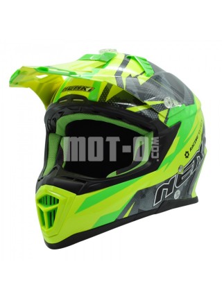 Шлем NENKI MX-316, Кросс, Green Yellow Grey