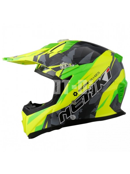 Шлем NENKI MX-316, Кросс, Green Yellow Grey