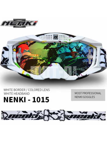 Очки кроссовые NENKI NK-1015 WHITE BORDER / WHITE HEADBAND