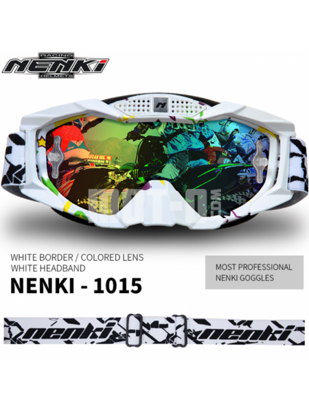 Очки кроссовые NENKI NK-1015 WHITE BORDER / WHITE HEADBAND